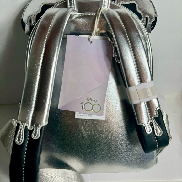 NWT. Disney Loungefly Backpack -  Disney100
gorgeous shiny silver tone main image 4
